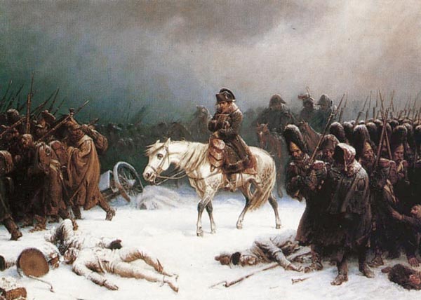 モスクワから退却するナポレオン軍