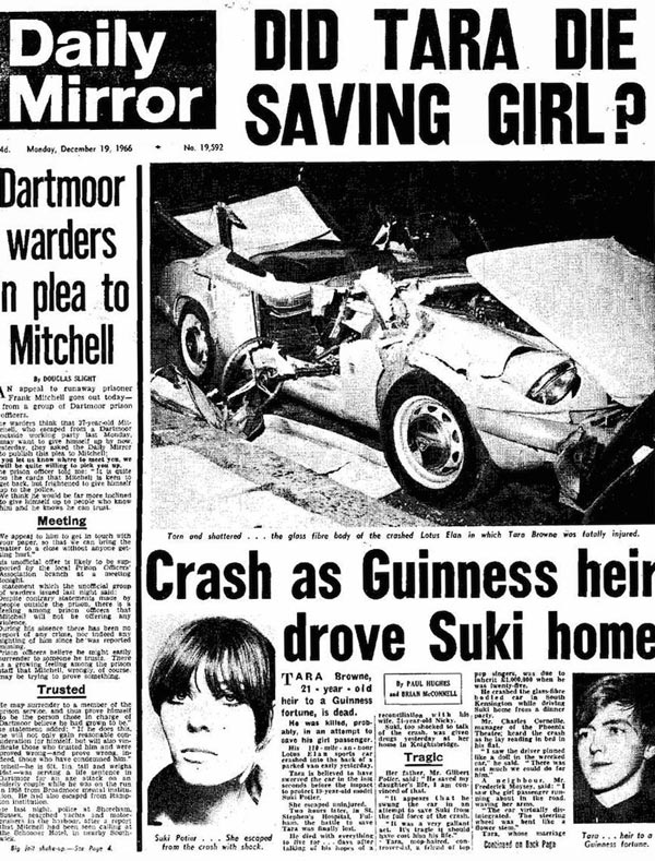 Tara Browne  car crash newspaper