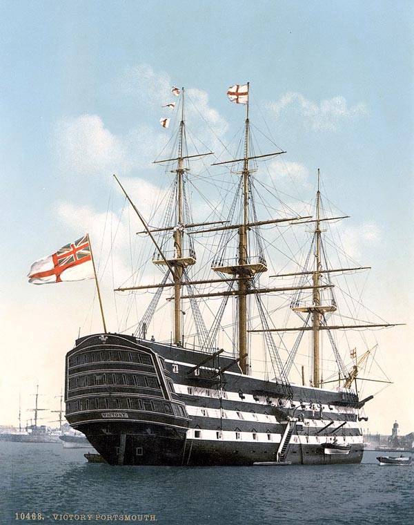 イギリス海軍のネルソン提督が指揮した旗艦ヴィクトリー